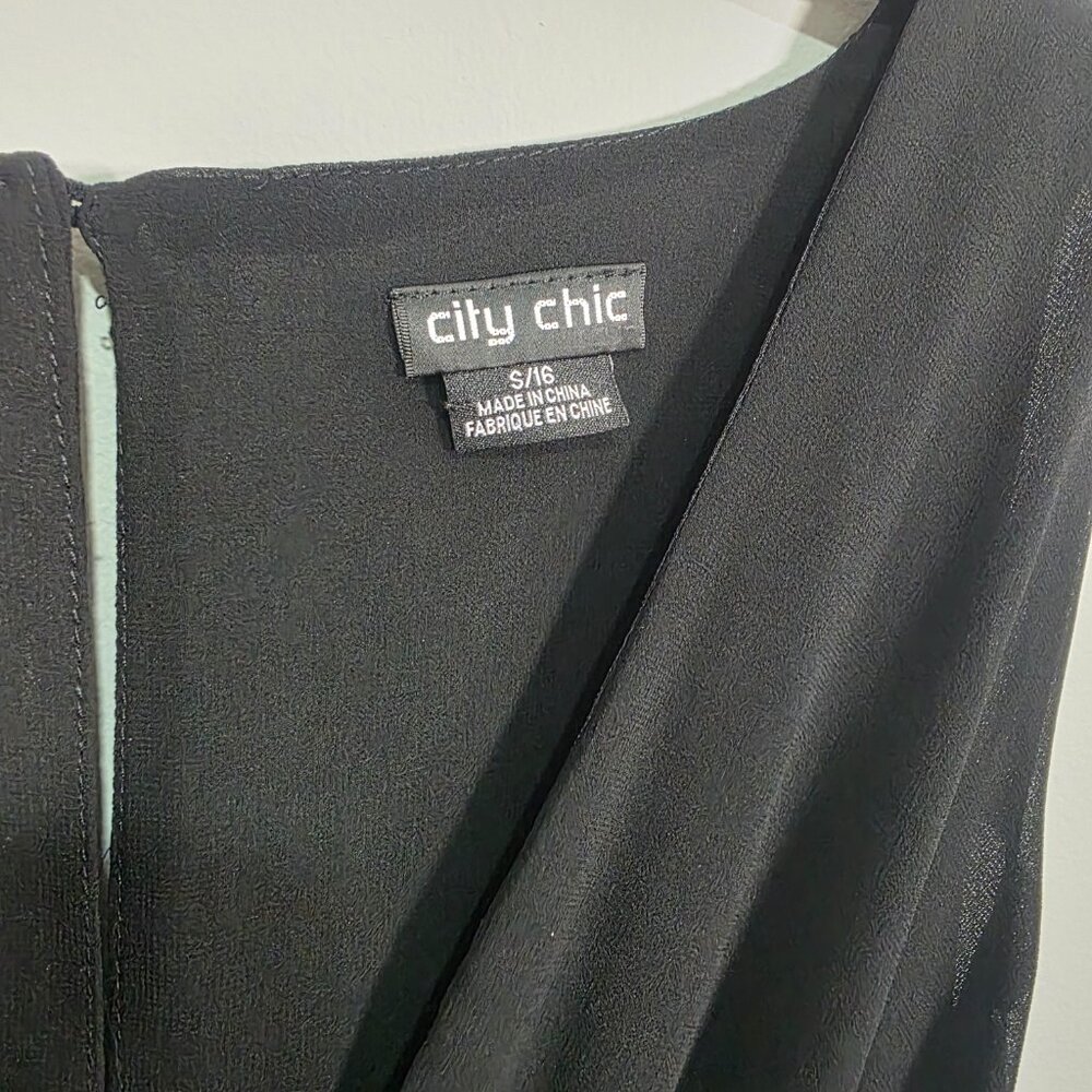 CITY CHIC Trendy Plus‎ Size Sleeveless Faux-Wrap Dress Size 16 - Picture 5 of 8